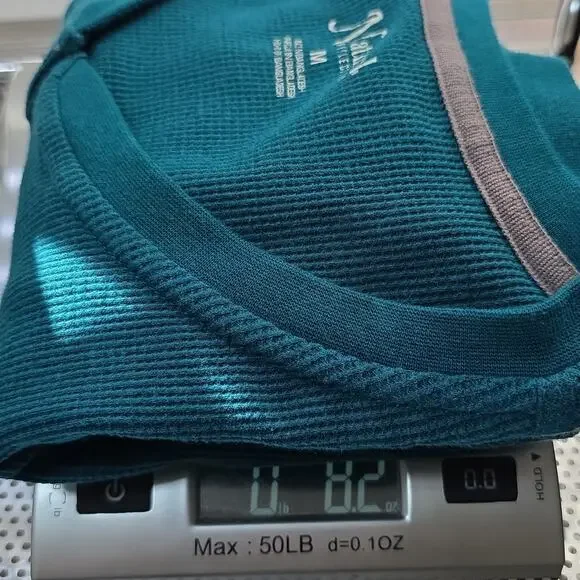 NWOT Natural Reflections Womens Sz M Teal Waffle Knit Henley Y2K 90s Grunge Top - Picture 10 of 10